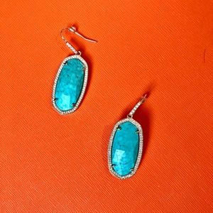 Kendra Scott turquoise, gold, diamond earrings